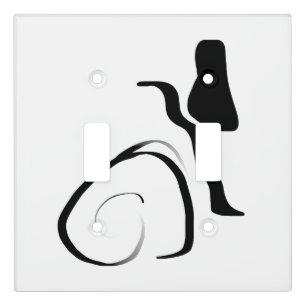 Spin Cycle: Abstract Black & White Light Switch Cover