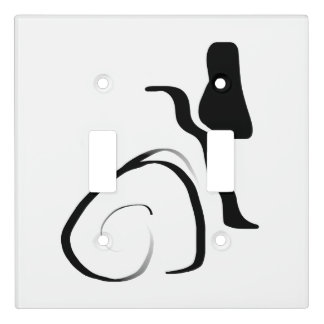 Spin Cycle: Abstract Black & White Light Switch Cover
