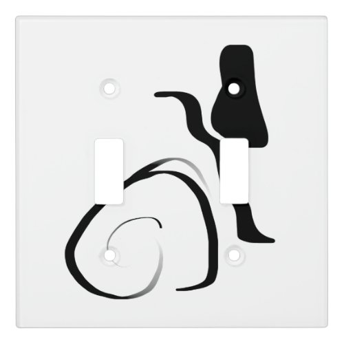 Spin Cycle Abstract Black  White Light Switch Cover