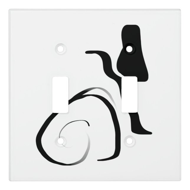 Spin Cycle: Abstract Black & White Light Switch Cover (Front)