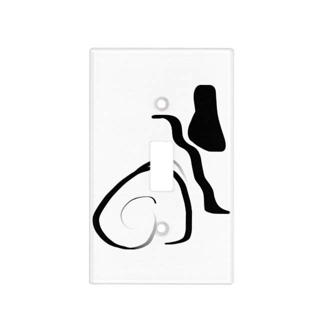 Spin Cycle: Abstract Black & White Light Switch Cover (Front)