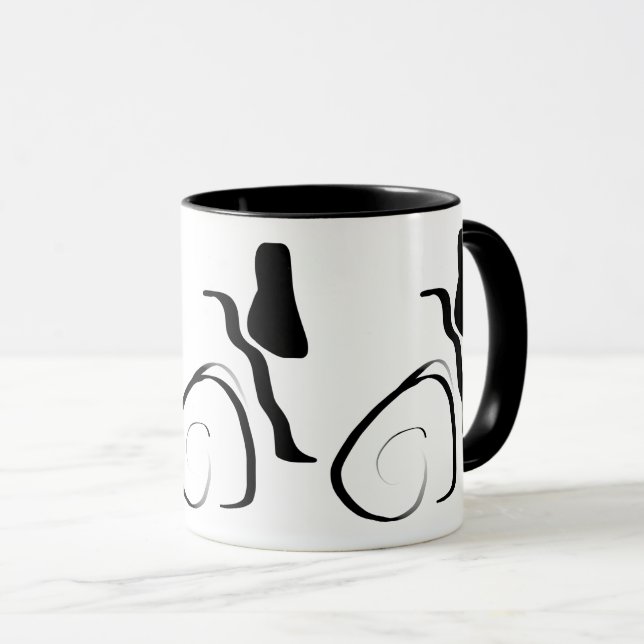 Spin Cycle: Abstract Black & White Mug (Front Right)