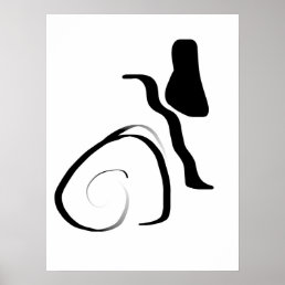 Spin Cycle: Abstract Black &amp; White Poster