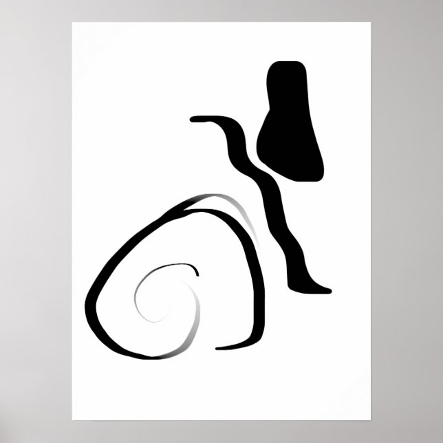 Spin Cycle: Abstract Black & White Poster (Front)