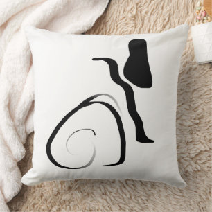 Spin Cycle: Abstract Black & White Throw Pillow
