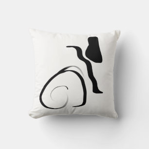 Spin Cycle: Abstract Black & White Throw Pillow