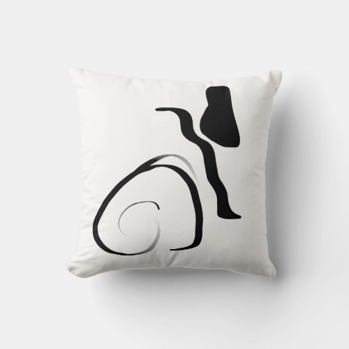 Spin Cycle Abstract Black  White Throw Pillow