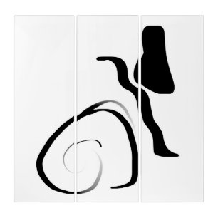 Spin Cycle: Abstract Black & White Triptych