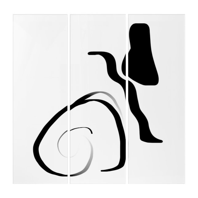 Spin Cycle: Abstract Black & White Triptych (Front)