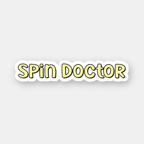 Spin Doctor Yellow Pickleball Sticker