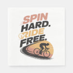 Spin Hard Ride Free Bicycling T-shirt Napkins