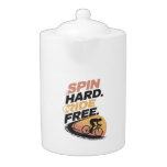 Spin Hard Ride Free Bicycling T-shirt Teapot