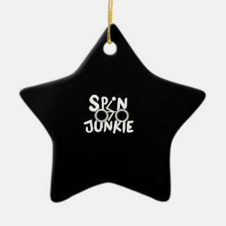 Spin Junkie Ceramic Ornament