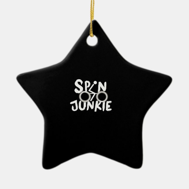 Spin Junkie Ceramic Ornament (Front)