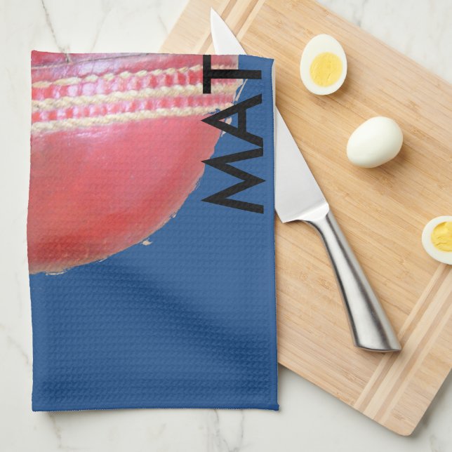 Spin Master's Sphere: A Fun Left Spin Cricket Ball Kitchen Towel (Quarter Fold)