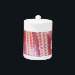 Spin Master's Sphere: A Fun Left Spin Cricket Ball Teapot<br><div class="desc">"Spin Master's Sphere" – A Fun Left Spin Cricket Ball Design This "Spin Master's Sphere" design showcases the iconic red cricket ball, the very instrument wielded by skilled left-arm spin bowlers to weave their magical spells on the pitch. The close-up view highlights the worn texture and crucial stitching that allows...</div>