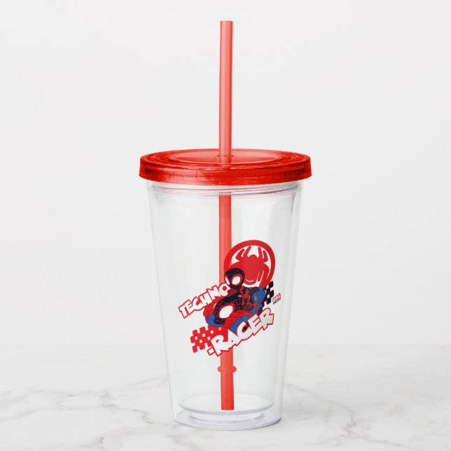 Spin Riding His Techno-Racer Acrylic Tumbler (Front)