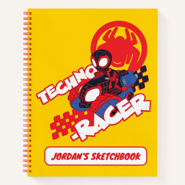 Spin Riding His Techno-Racer Drawing Notebook (Front)