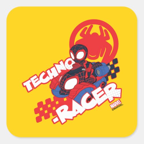 Spin Riding His Techno_Racer Square Sticker