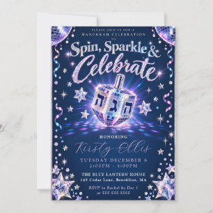 Spin Sparkle Hanukkah Invitation
