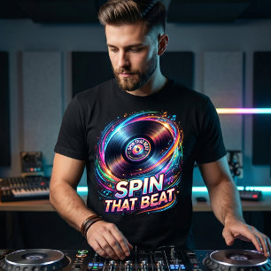 Spin That Beat   Colorful DJ Vinyl Record Music Tri-Blend Shirt