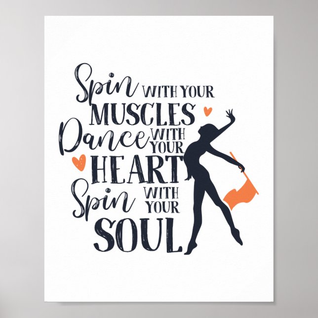 Spin With Your Muscles Color Guard Marching Band Poster (Front)