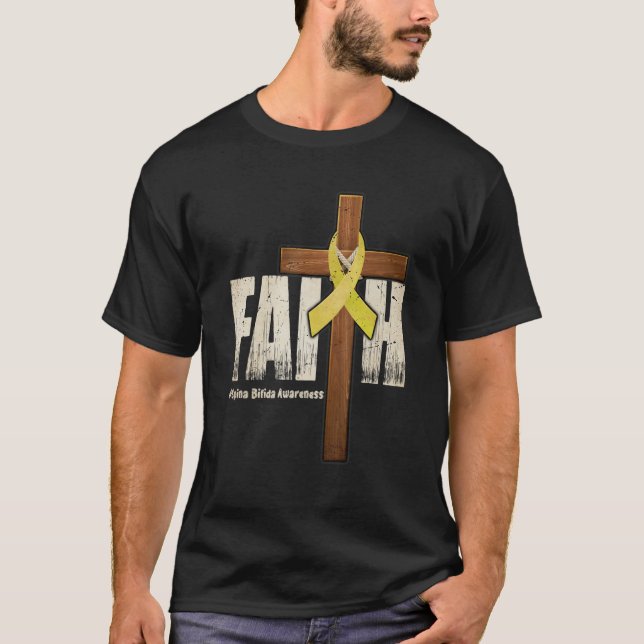 Spina Bifida Awareness Christian Faith & Cross 2 T-Shirt (Front)
