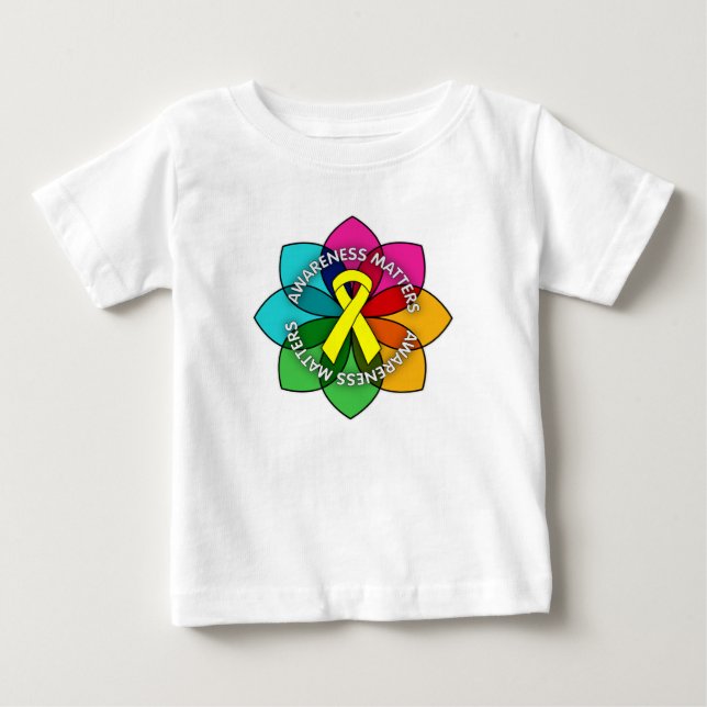 Spina Bifida Awareness Matters Petals Baby T-Shirt (Front)