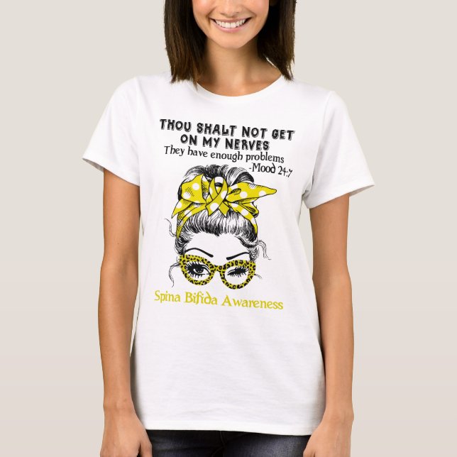 Spina Bifida Awareness Ribbon Support Gifts T-Shirt (Front)