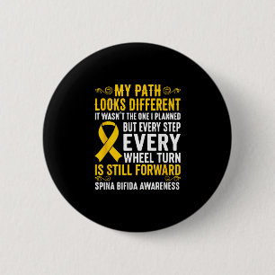 Spina bifida awareness survivor yellow ribbon men button