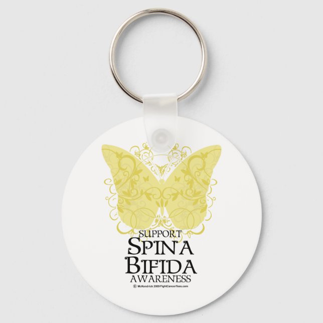 Spina Bifida Butterfly Keychain (Front)