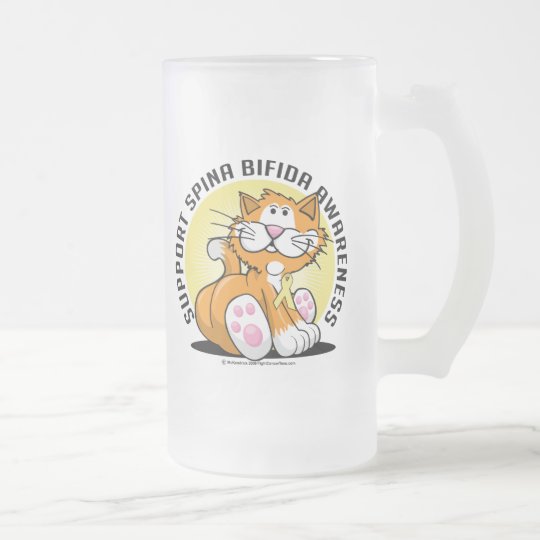 Spina Bifida Cat Frosted Glass Beer Mug