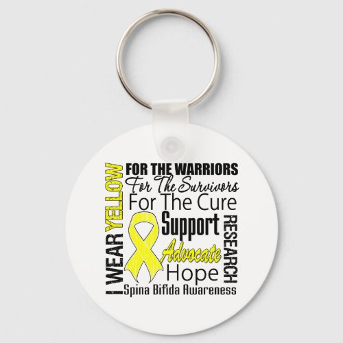 Spina Bifida I Wear Yellow Ribbon Tribute Keychain