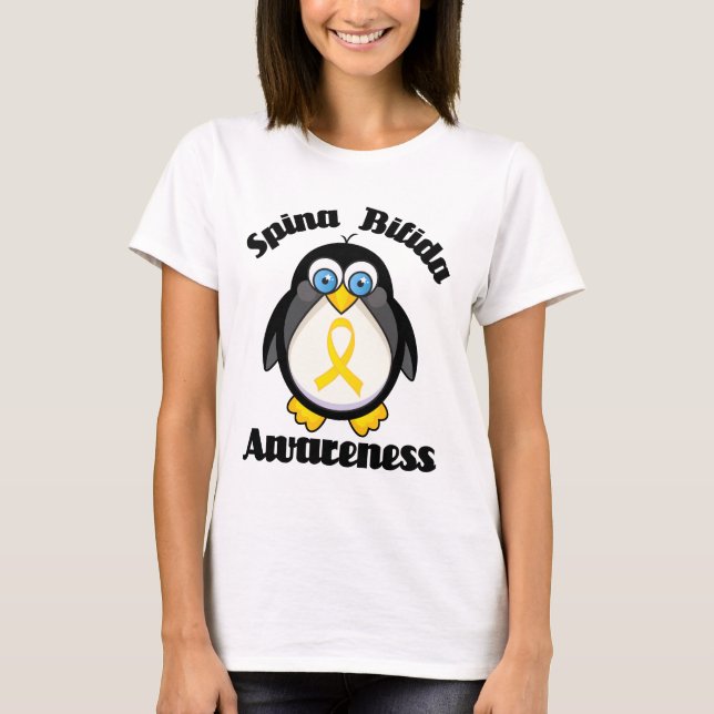 Spina Bifida Support Penguin Ladies Tee (Front)