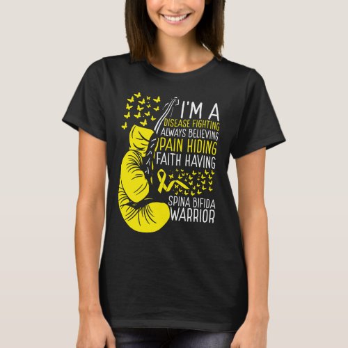 Spina Bifida Warrior Awareness Ribbon Disease T_Shirt