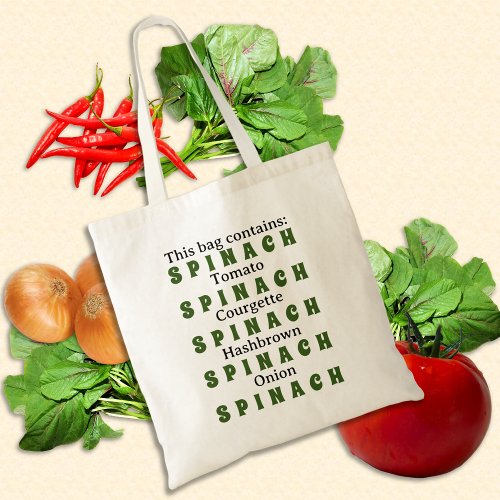 Spinach Featured Foodie theme Tote Bag