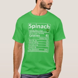 Spinach Nutrition Food Facts Funny Thanksgiving Co T-Shirt