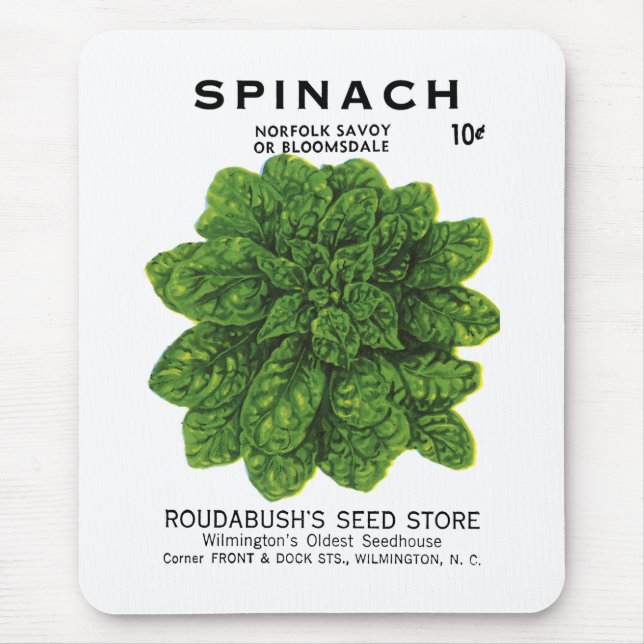 Spinach Seed Packet Label Mouse Pad (Front)