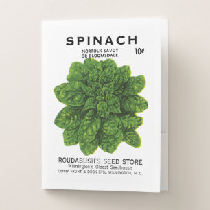 Spinach Seed Packet Label Pocket Folder
