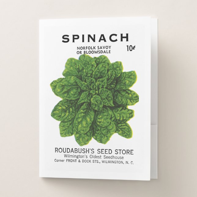 Spinach Seed Packet Label Pocket Folder (Front)