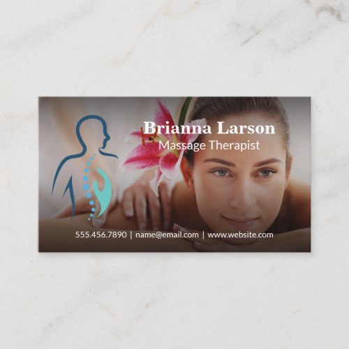 Spinal Back Logo  Woman Getting Massage Business Card