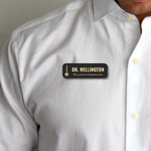 Spinal Column Chiropractic Business in Black Name Tag