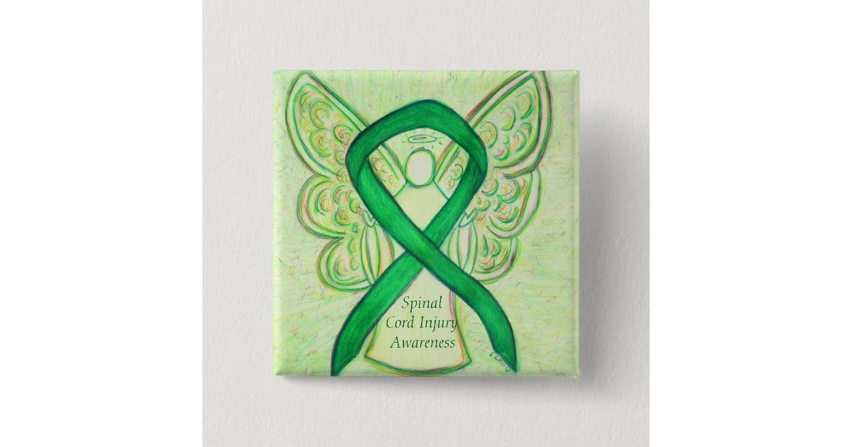 Spinal Cord Injury Angel Awareness Ribbon Pins | Zazzle