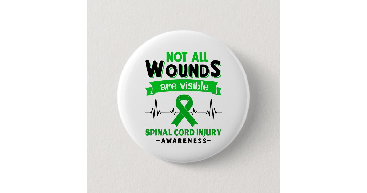 Spinal Cord Injury Awareness Month Ribbon Gifts Button | Zazzle