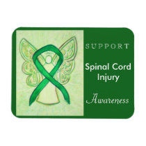Spinal Cord Injury Awareness Ribbon Angel Magnet