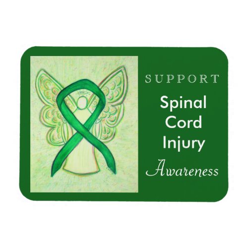 Spinal Cord Injury Awareness Ribbon Angel Magnets