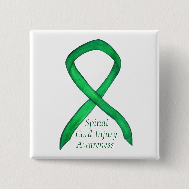 Spinal Cord Injury Awareness Ribbon Custom Pins (Front)