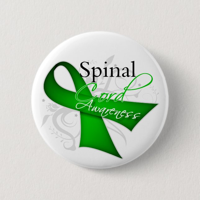 Spinal Cord Injury Awareness Ribbon Pinback Button (Front)