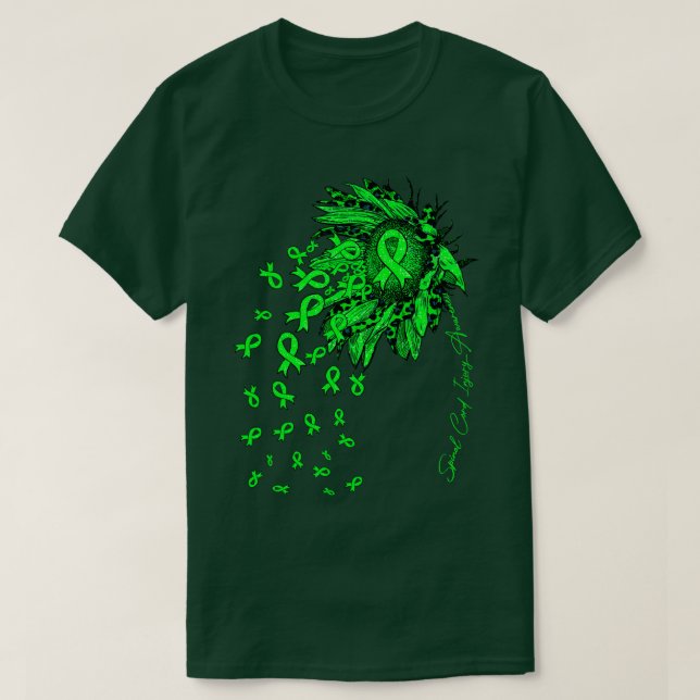 Spinal Cord Injury Awareness Sunflower ribbon flow T-Shirt (Design Front)