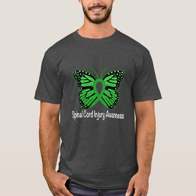 Spinal Cord Injury Butterfly Awareness Ribbon T-Shirt (Front)